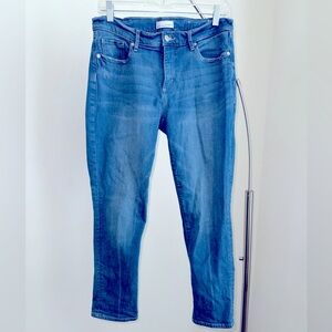 LOFT “The Girlfriend” Jeans | Size 8P Petite | Medium Wash Mid-Rise Stretch